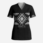 Aotearoa Atua Rehua Personalised Scrub Top Maori God Of Healing Taniko Motifs