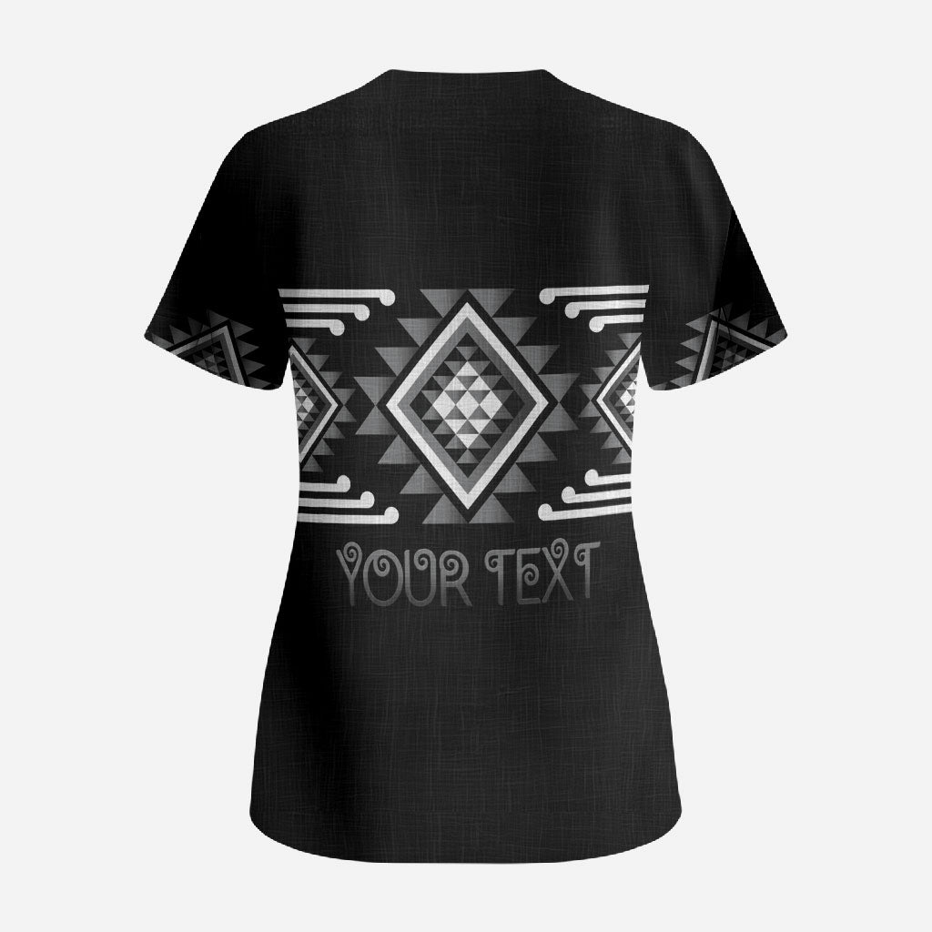 Aotearoa Atua Rehua Personalised Scrub Top Maori God Of Healing Taniko Motifs