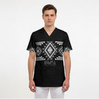 Aotearoa Atua Rehua Personalised Scrub Top Maori God Of Healing Taniko Motifs