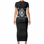 Aotearoa Atua Rehua Personalised Short Sleeve Bodycon Dress Maori God Of Healing Taniko Motifs