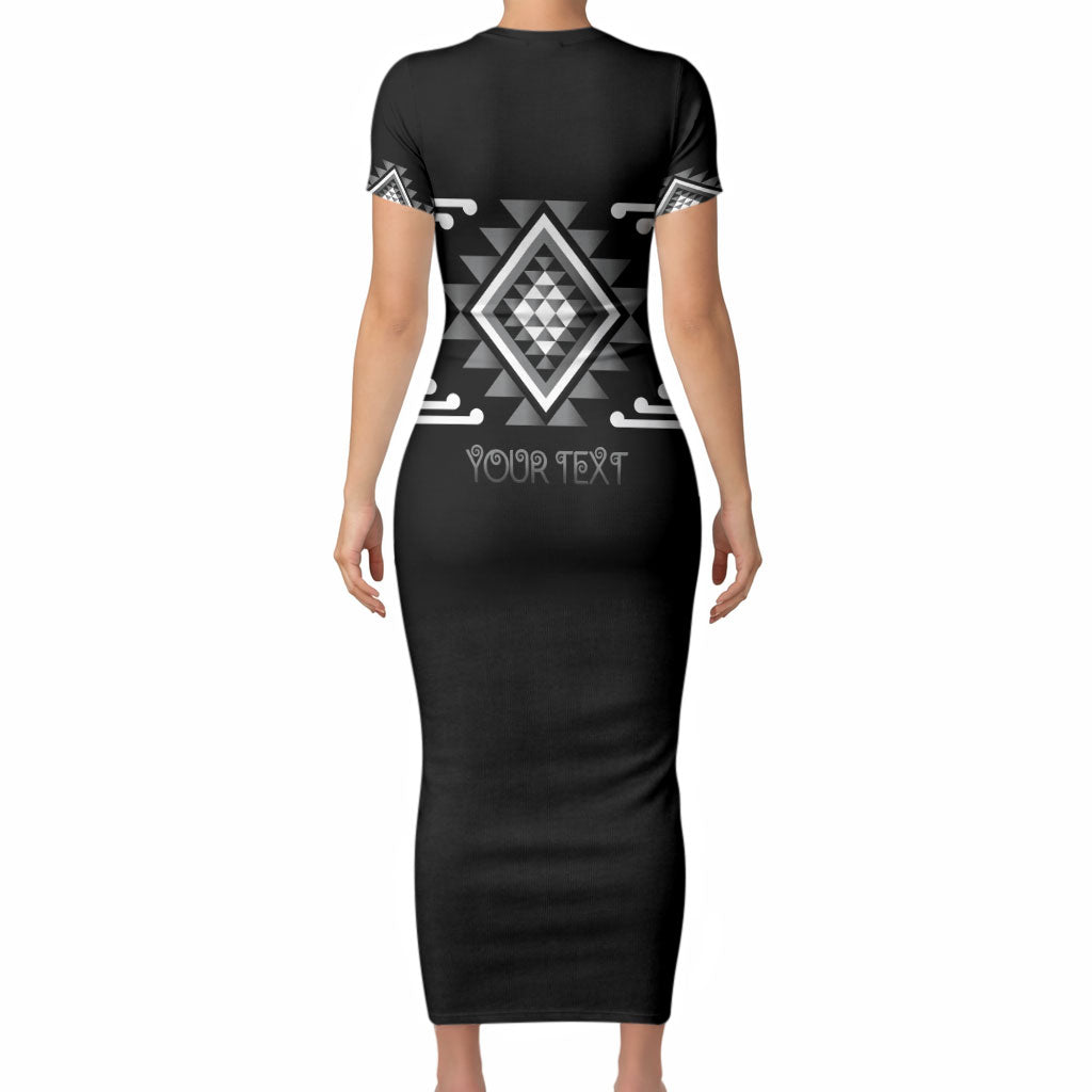Aotearoa Atua Rehua Personalised Short Sleeve Bodycon Dress Maori God Of Healing Taniko Motifs