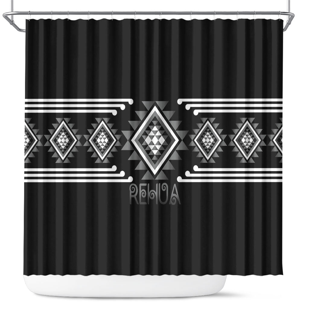 Aotearoa Atua Rehua Shower Curtain Maori God Of Healing Taniko Motifs
