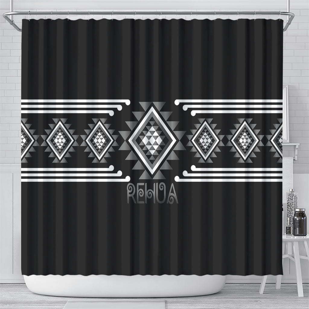 Aotearoa Atua Rehua Shower Curtain Maori God Of Healing Taniko Motifs