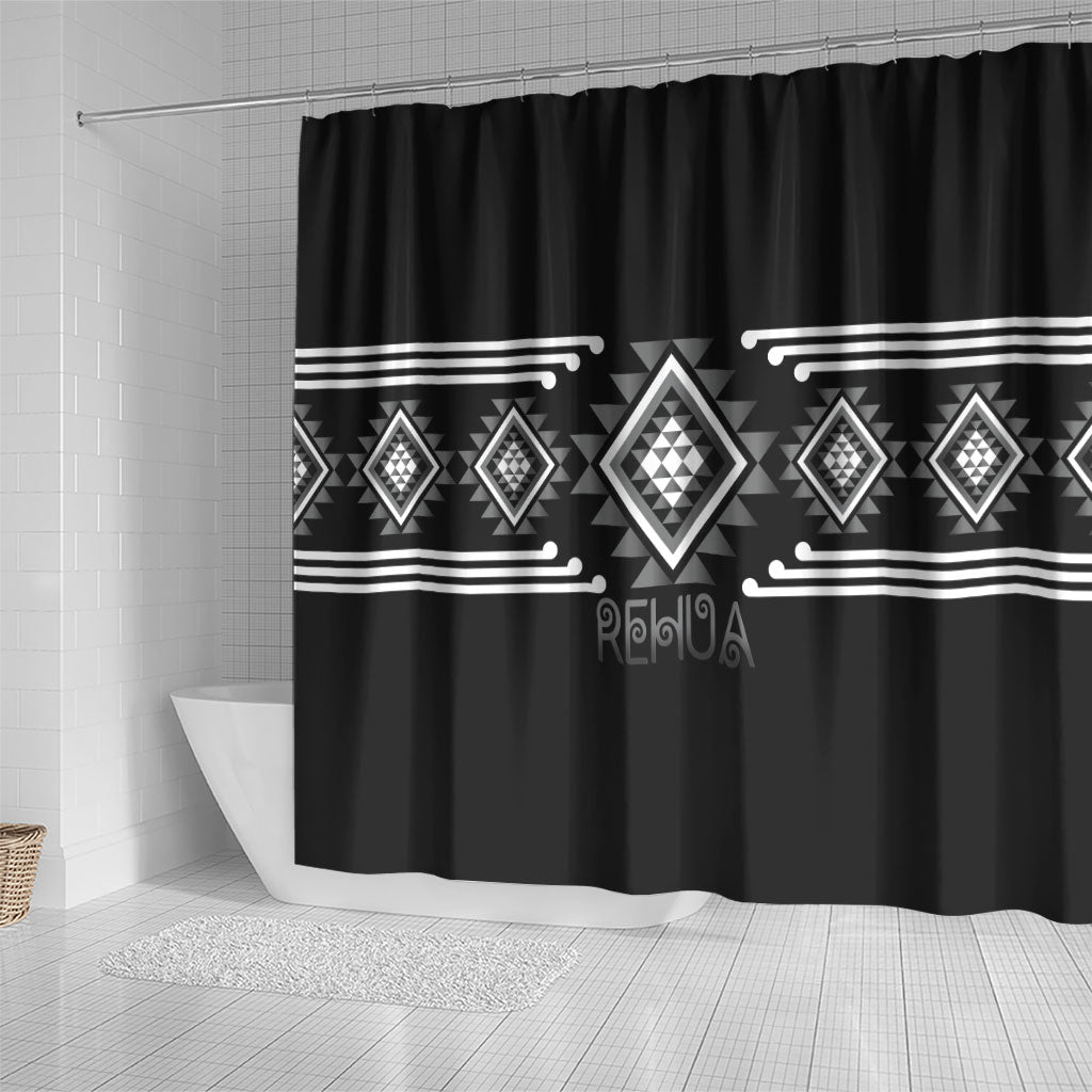 Aotearoa Atua Rehua Shower Curtain Maori God Of Healing Taniko Motifs