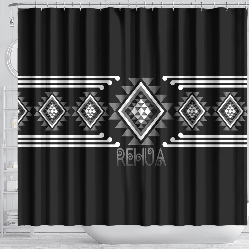 Aotearoa Atua Rehua Shower Curtain Maori God Of Healing Taniko Motifs