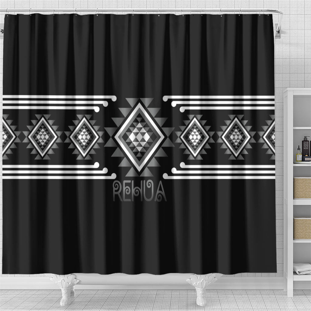 Aotearoa Atua Rehua Shower Curtain Maori God Of Healing Taniko Motifs