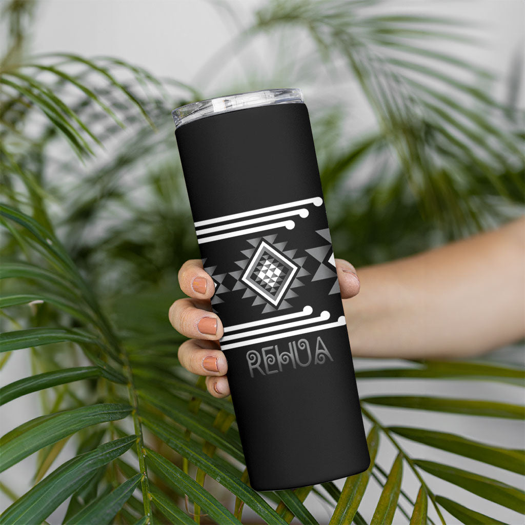 Aotearoa Atua Rehua Personalised Skinny Tumbler Maori God Of Healing Taniko Motifs