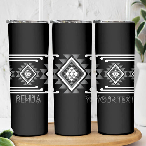 Aotearoa Atua Rehua Personalised Skinny Tumbler Maori God Of Healing Taniko Motifs