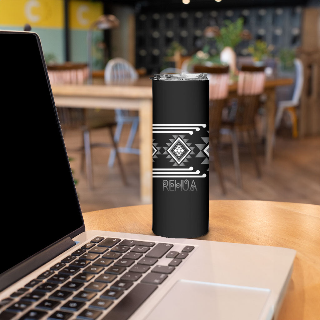 Aotearoa Atua Rehua Personalised Skinny Tumbler Maori God Of Healing Taniko Motifs