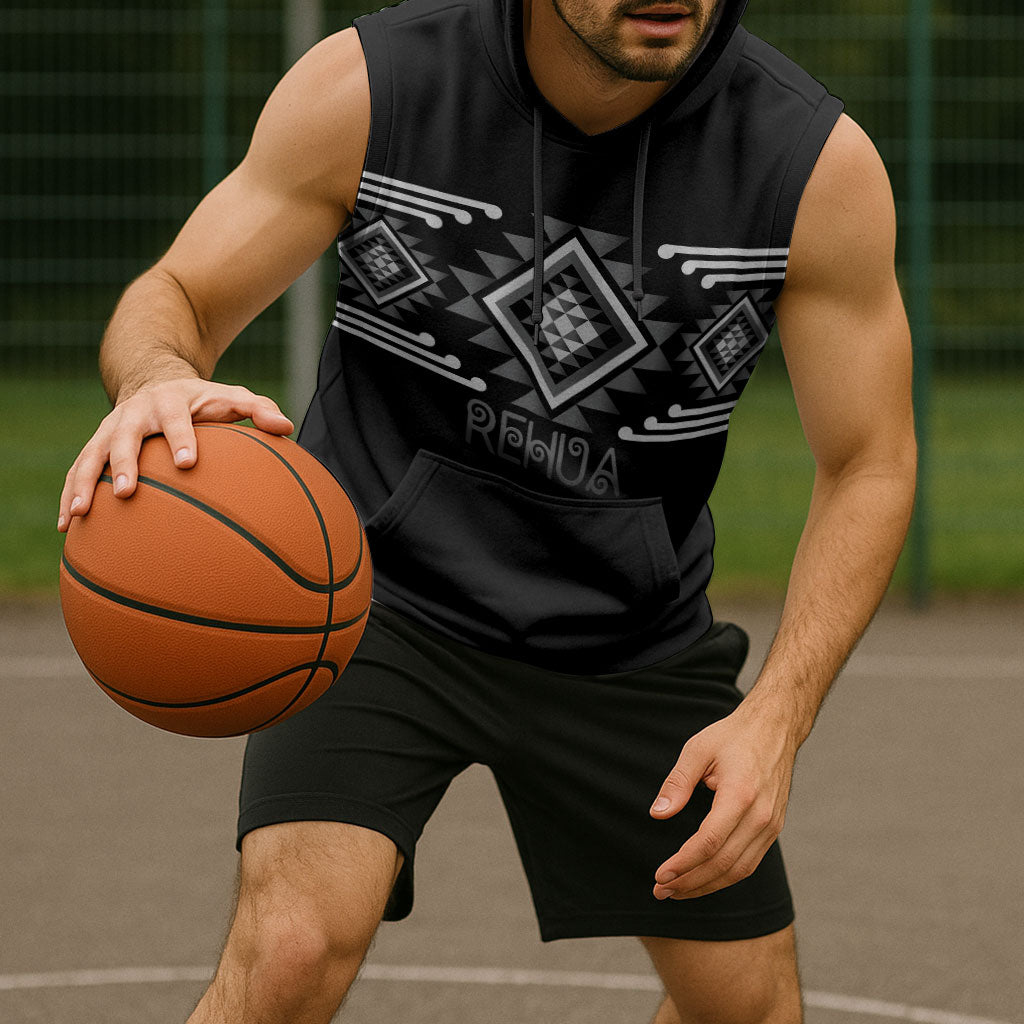 Aotearoa Atua Rehua Personalised Sleeveless Hoodie Maori God Of Healing Taniko Motifs