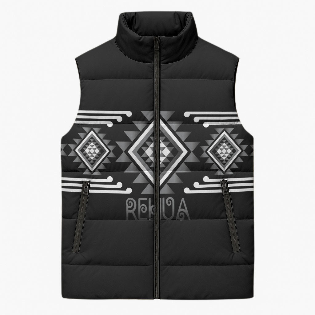 Aotearoa Atua Rehua Personalised Sleeveless Puffer Jacket Maori God Of Healing Taniko Motifs