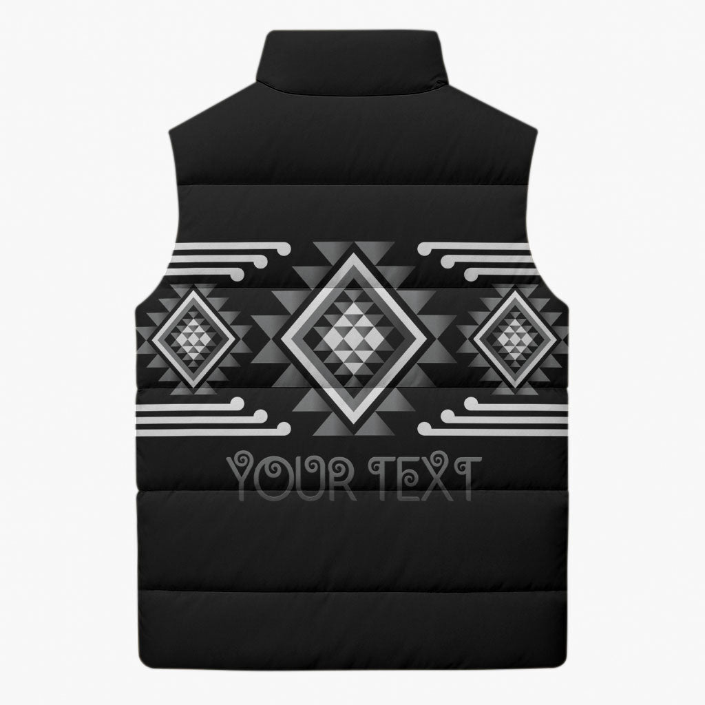 Aotearoa Atua Rehua Personalised Sleeveless Puffer Jacket Maori God Of Healing Taniko Motifs