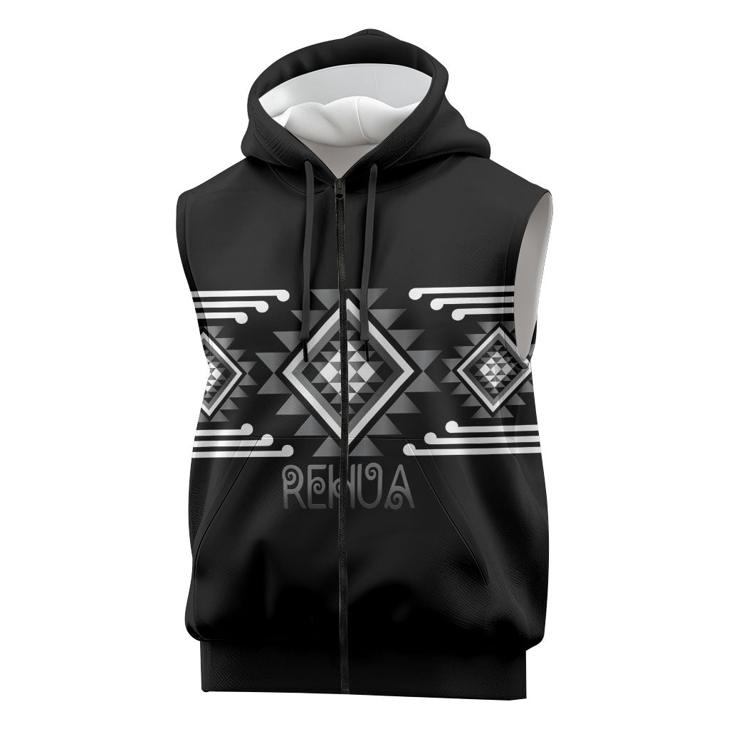 Aotearoa Atua Rehua Personalised Sleeveless Zip Hoodie Maori God Of Healing Taniko Motifs