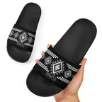 Aotearoa Atua Rehua Slide Sandals Maori God Of Healing Taniko Motifs