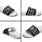 Aotearoa Atua Rehua Slide Sandals Maori God Of Healing Taniko Motifs