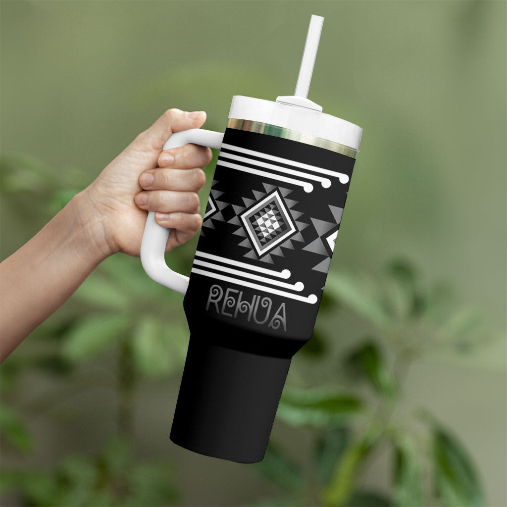 Aotearoa Atua Rehua Personalised Tumbler With Handle Maori God Of Healing Taniko Motifs