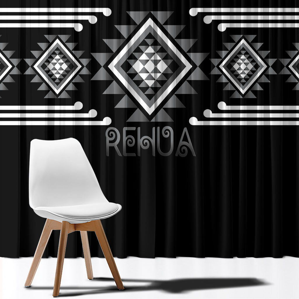 Aotearoa Atua Rehua Window Curtain Maori God Of Healing Taniko Motifs