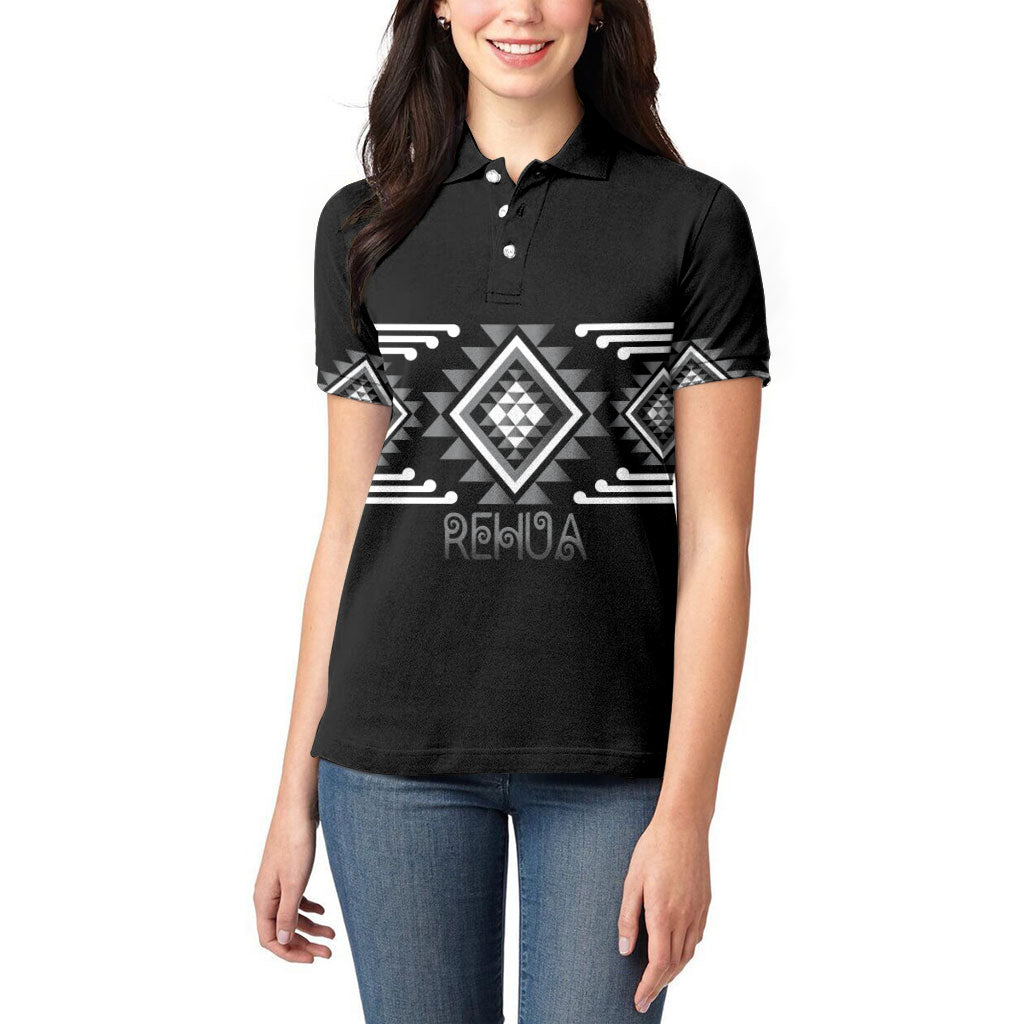Aotearoa Atua Rehua Personalised Women Polo Shirt Maori God Of Healing Taniko Motifs