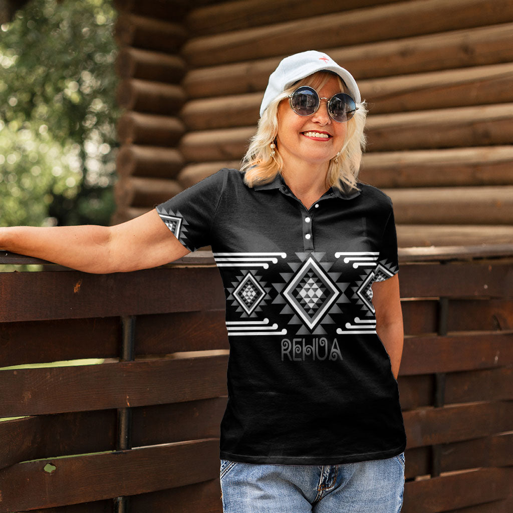 Aotearoa Atua Rehua Personalised Women Polo Shirt Maori God Of Healing Taniko Motifs