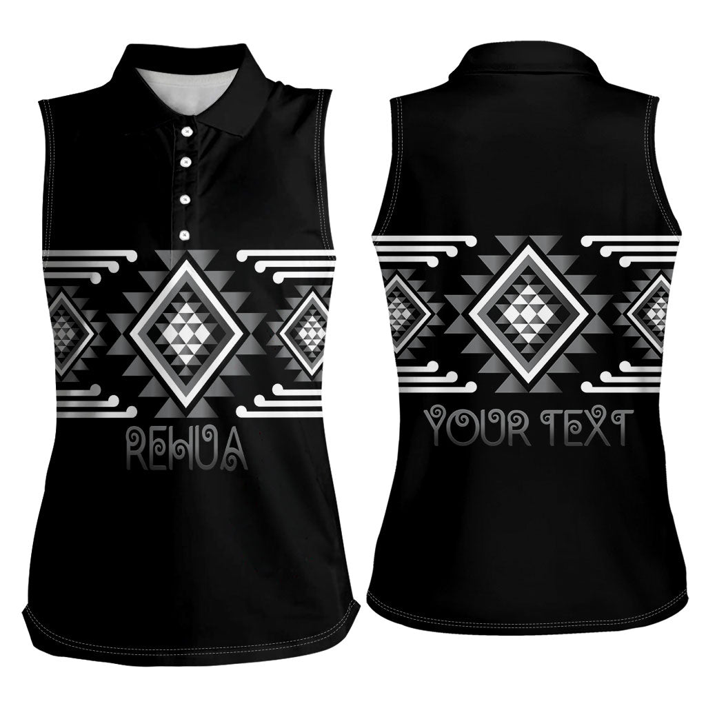Aotearoa Atua Rehua Personalised Women Sleeveless Polo Shirt Maori God Of Healing Taniko Motifs