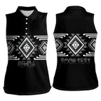 Aotearoa Atua Rehua Personalised Women Sleeveless Polo Shirt Maori God Of Healing Taniko Motifs
