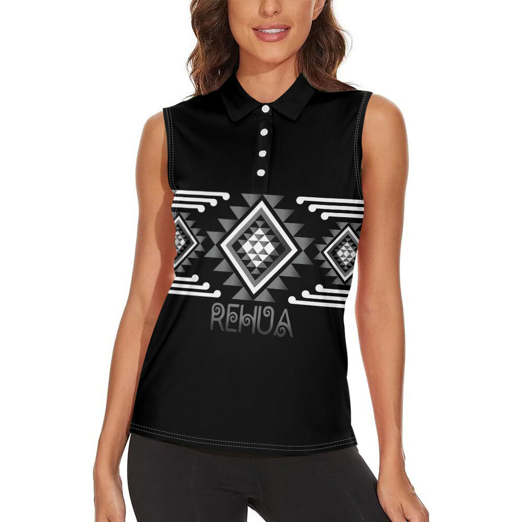 Aotearoa Atua Rehua Personalised Women Sleeveless Polo Shirt Maori God Of Healing Taniko Motifs