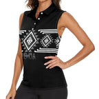 Aotearoa Atua Rehua Personalised Women Sleeveless Polo Shirt Maori God Of Healing Taniko Motifs