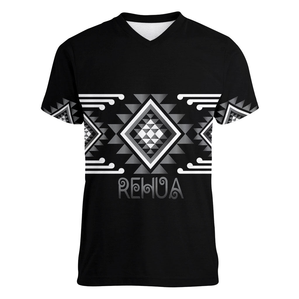 Aotearoa Atua Rehua Personalised Women V-Neck T-Shirt Maori God Of Healing Taniko Motifs