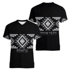 Aotearoa Atua Rehua Personalised Women V-Neck T-Shirt Maori God Of Healing Taniko Motifs