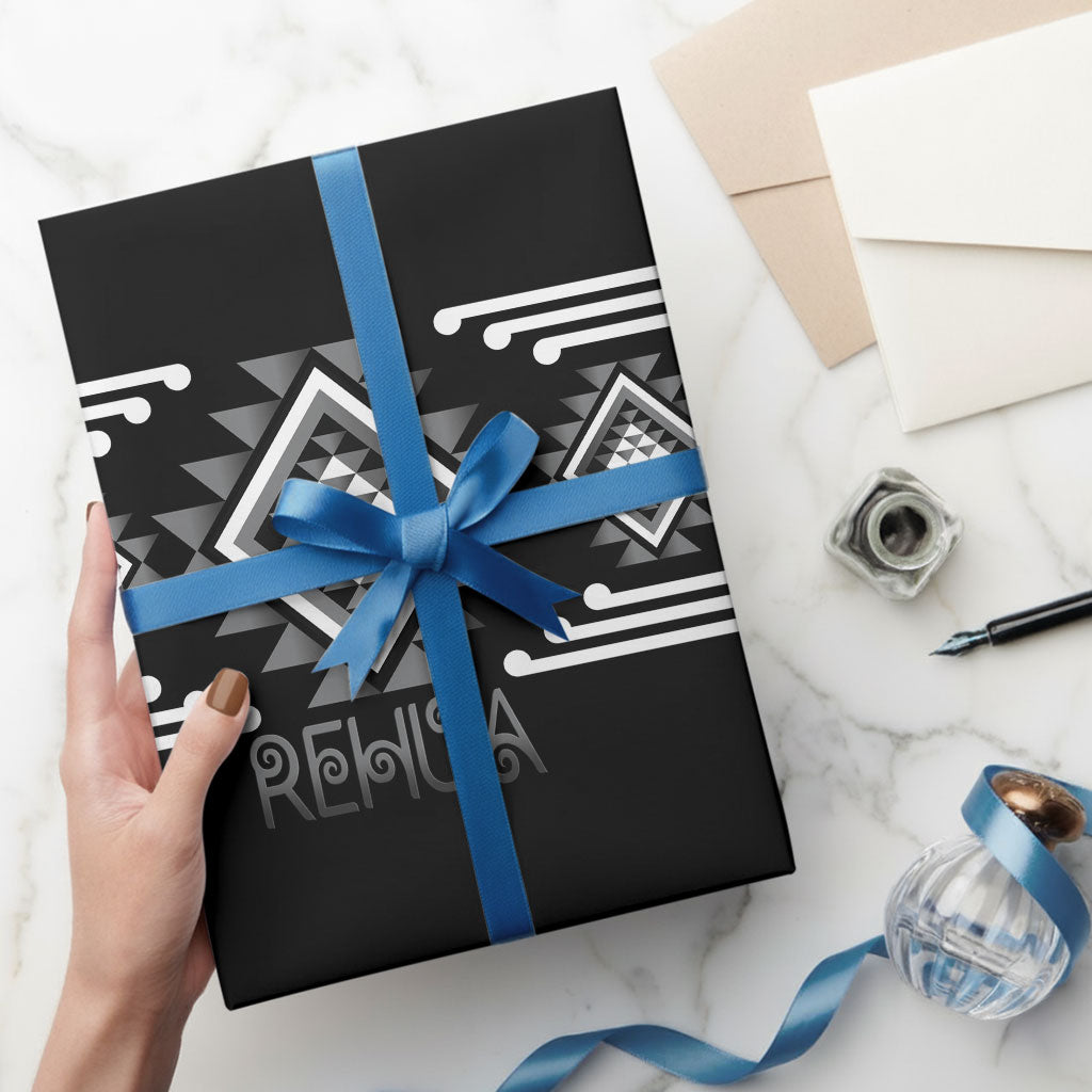 Aotearoa Atua Rehua Wrapping Paper Maori God Of Healing Taniko Motifs