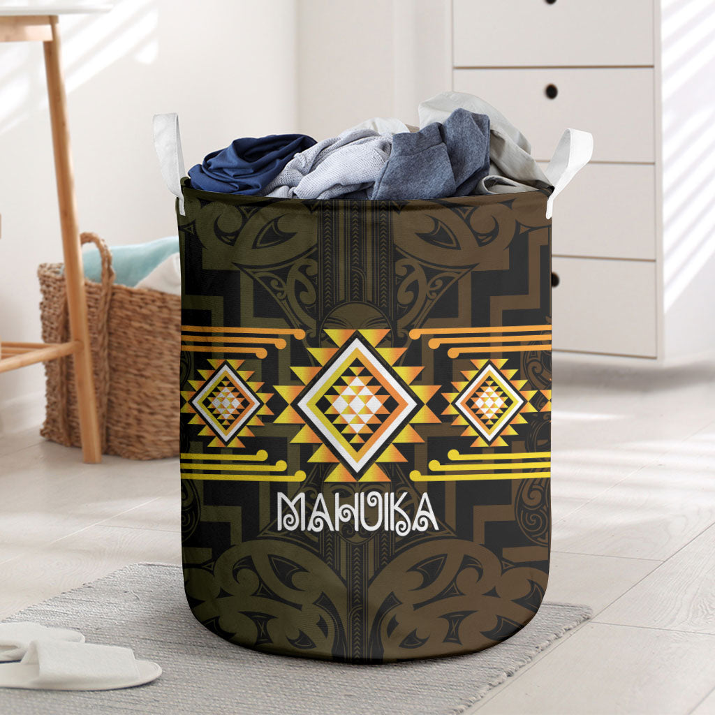 Aotearoa Atua Mahuika Laundry Basket Maori Goddess Of Fire Taniko Motifs
