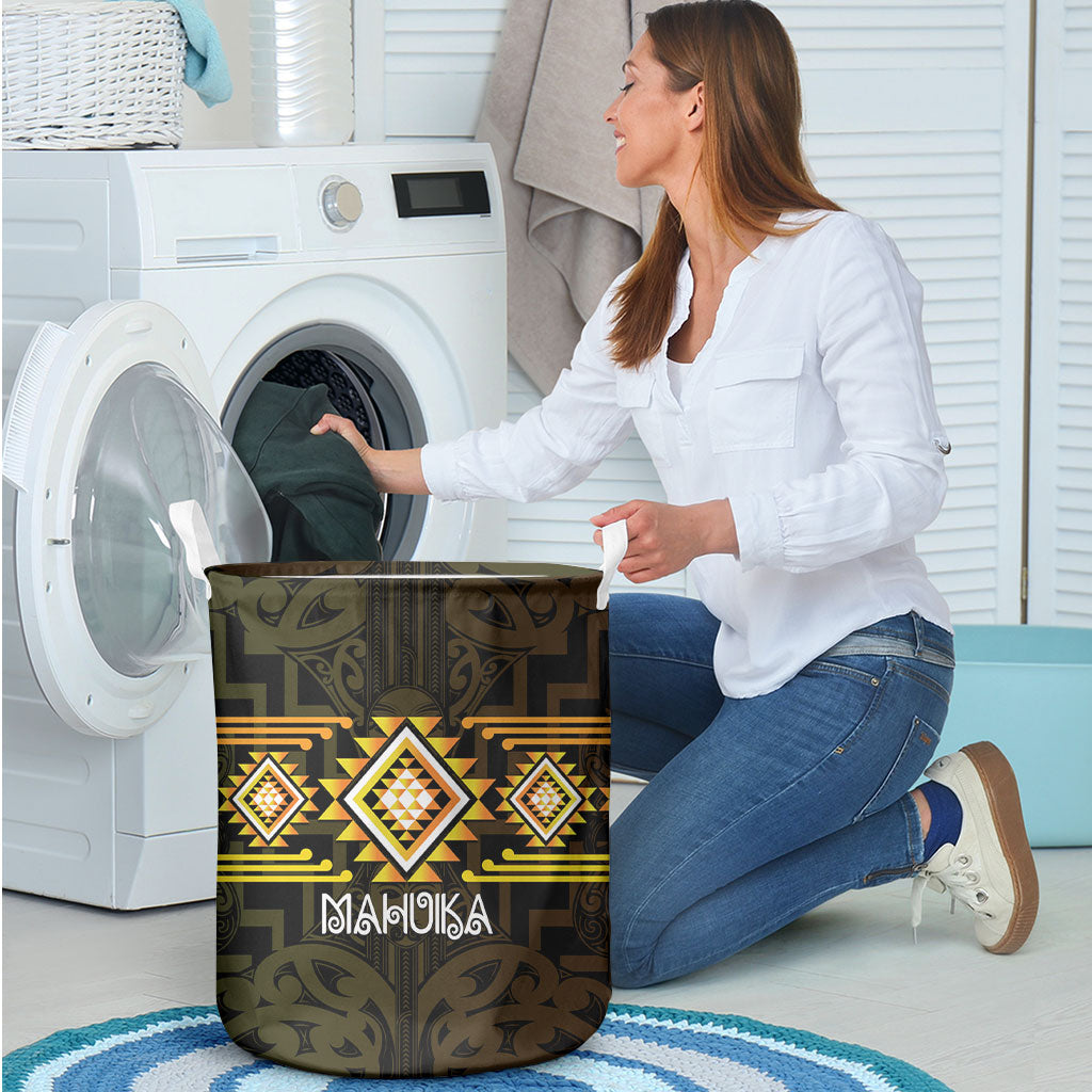 Aotearoa Atua Mahuika Laundry Basket Maori Goddess Of Fire Taniko Motifs