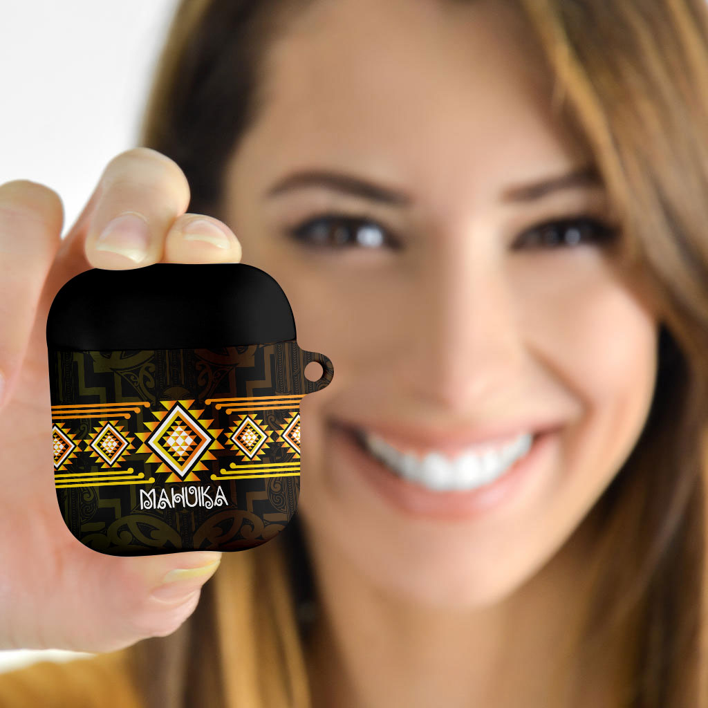 Aotearoa Atua Mahuika AirPods Case Maori Goddess Of Fire Taniko Motifs