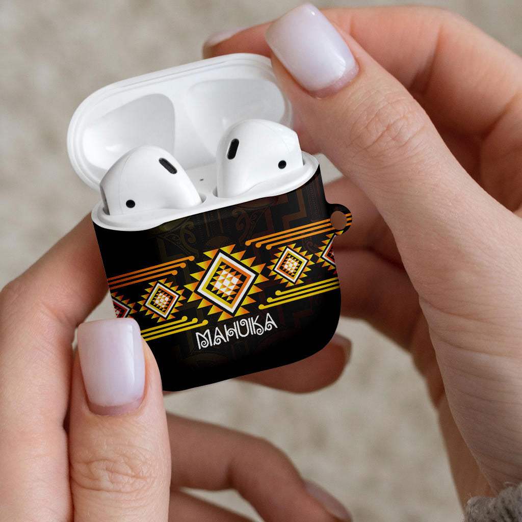 Aotearoa Atua Mahuika AirPods Case Maori Goddess Of Fire Taniko Motifs