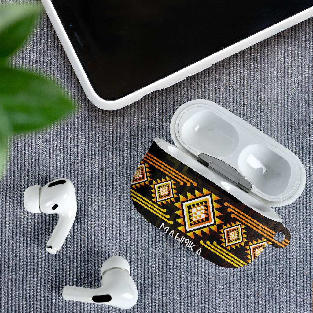 Aotearoa Atua Mahuika AirPods Case Maori Goddess Of Fire Taniko Motifs