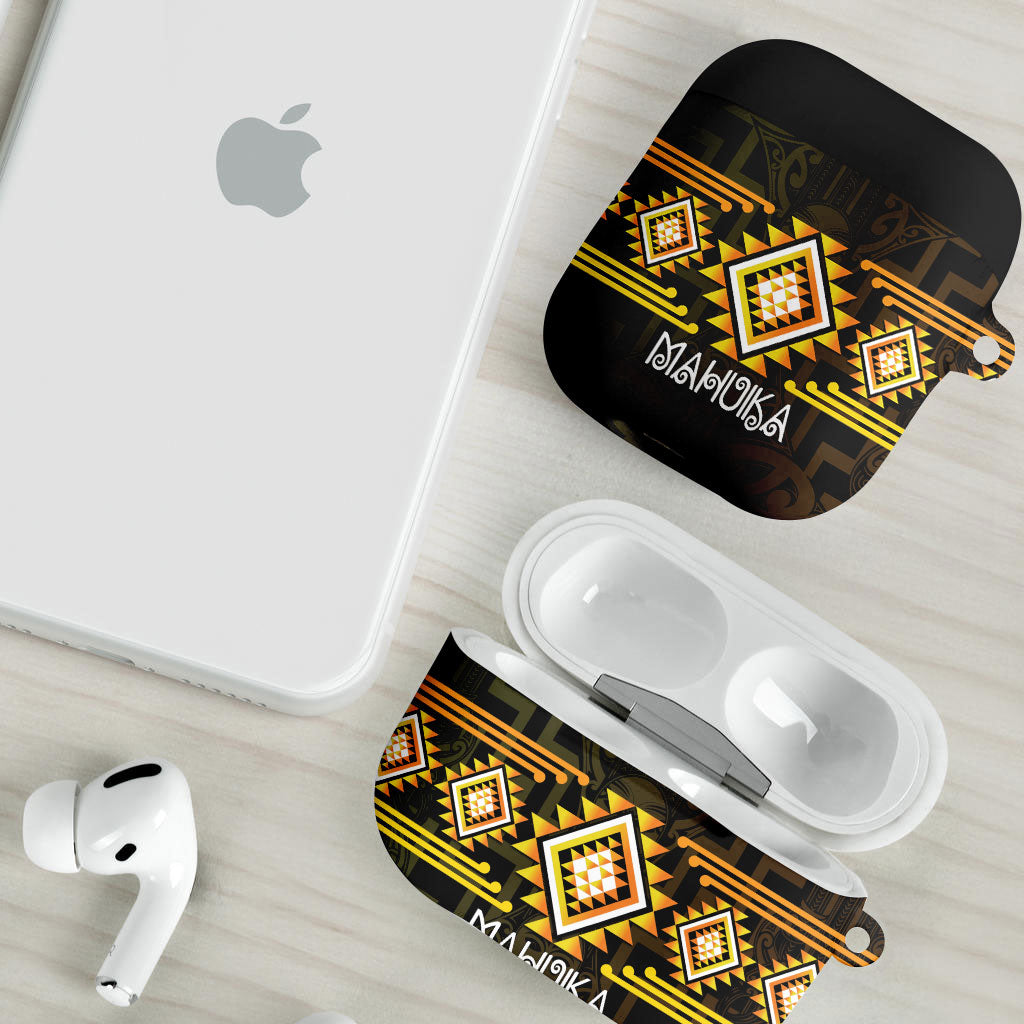 Aotearoa Atua Mahuika AirPods Case Maori Goddess Of Fire Taniko Motifs