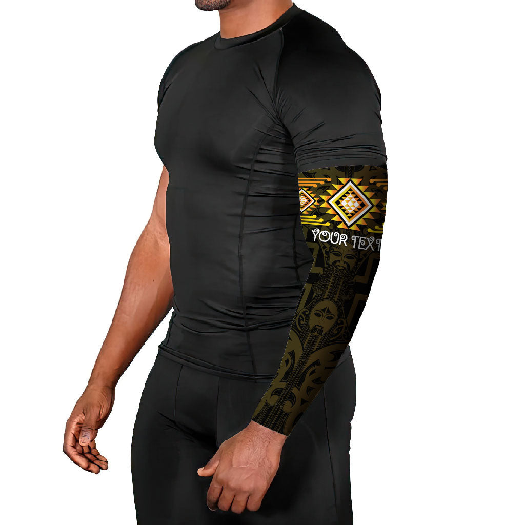 Aotearoa Atua Mahuika Personalised Arm Sleeves Maori Goddess Of Fire Taniko Motifs