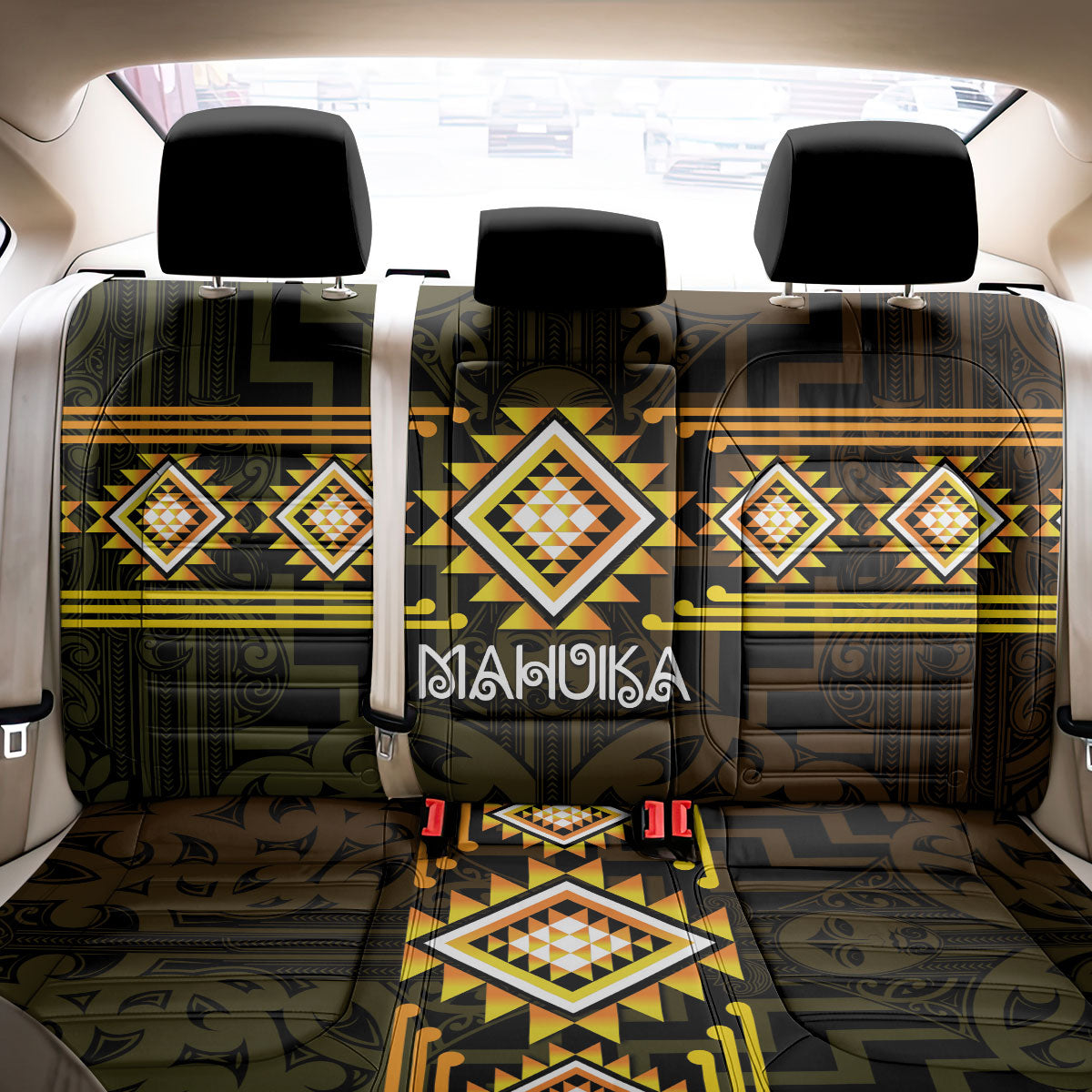 Aotearoa Atua Mahuika Back Car Seat Cover Maori Goddess Of Fire Taniko Motifs
