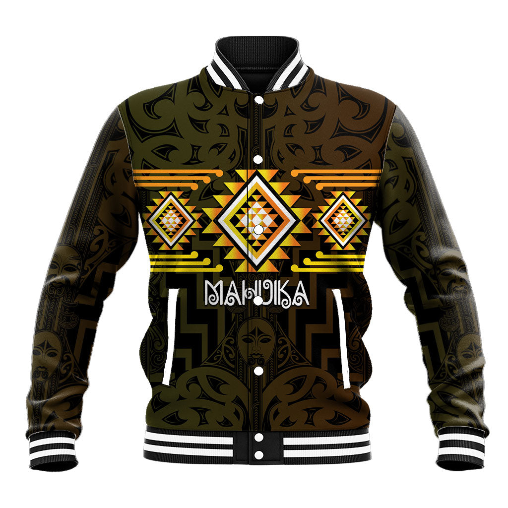 Aotearoa Atua Mahuika Personalised Baseball Jacket Maori Goddess Of Fire Taniko Motifs