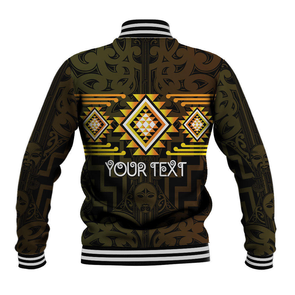 Aotearoa Atua Mahuika Personalised Baseball Jacket Maori Goddess Of Fire Taniko Motifs