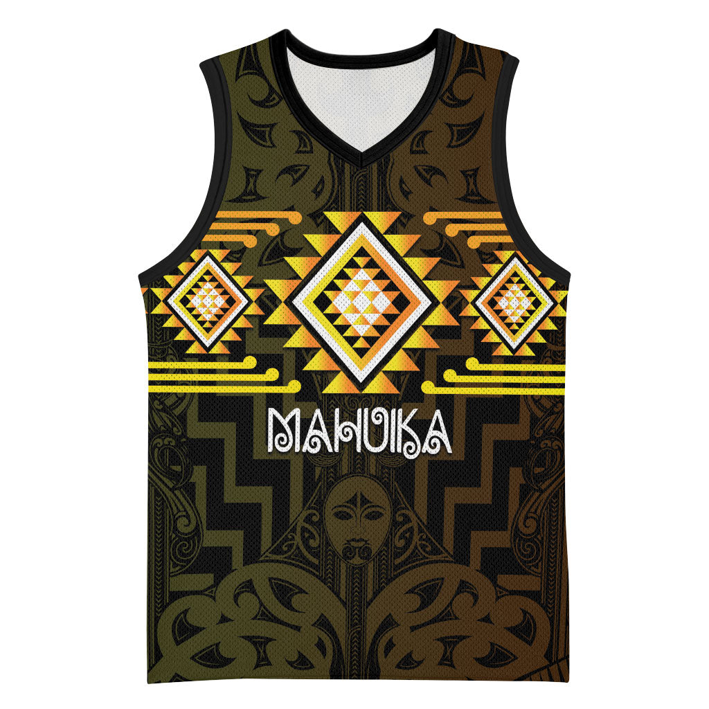 Aotearoa Atua Mahuika Personalised Basketball Jersey Maori Goddess Of Fire Taniko Motifs