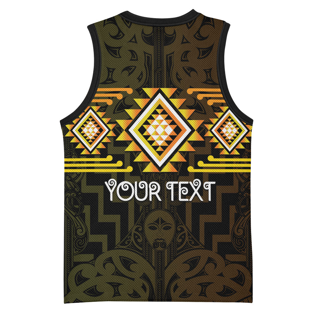 Aotearoa Atua Mahuika Personalised Basketball Jersey Maori Goddess Of Fire Taniko Motifs