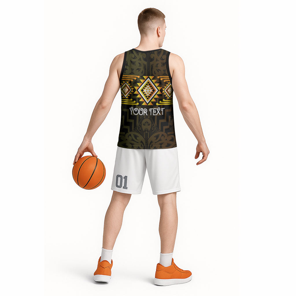 Aotearoa Atua Mahuika Personalised Basketball Jersey Maori Goddess Of Fire Taniko Motifs