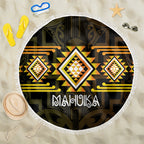 Aotearoa Atua Mahuika Beach Blanket Maori Goddess Of Fire Taniko Motifs