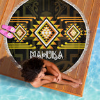 Aotearoa Atua Mahuika Beach Blanket Maori Goddess Of Fire Taniko Motifs