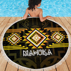 Aotearoa Atua Mahuika Beach Blanket Maori Goddess Of Fire Taniko Motifs