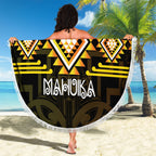 Aotearoa Atua Mahuika Beach Blanket Maori Goddess Of Fire Taniko Motifs
