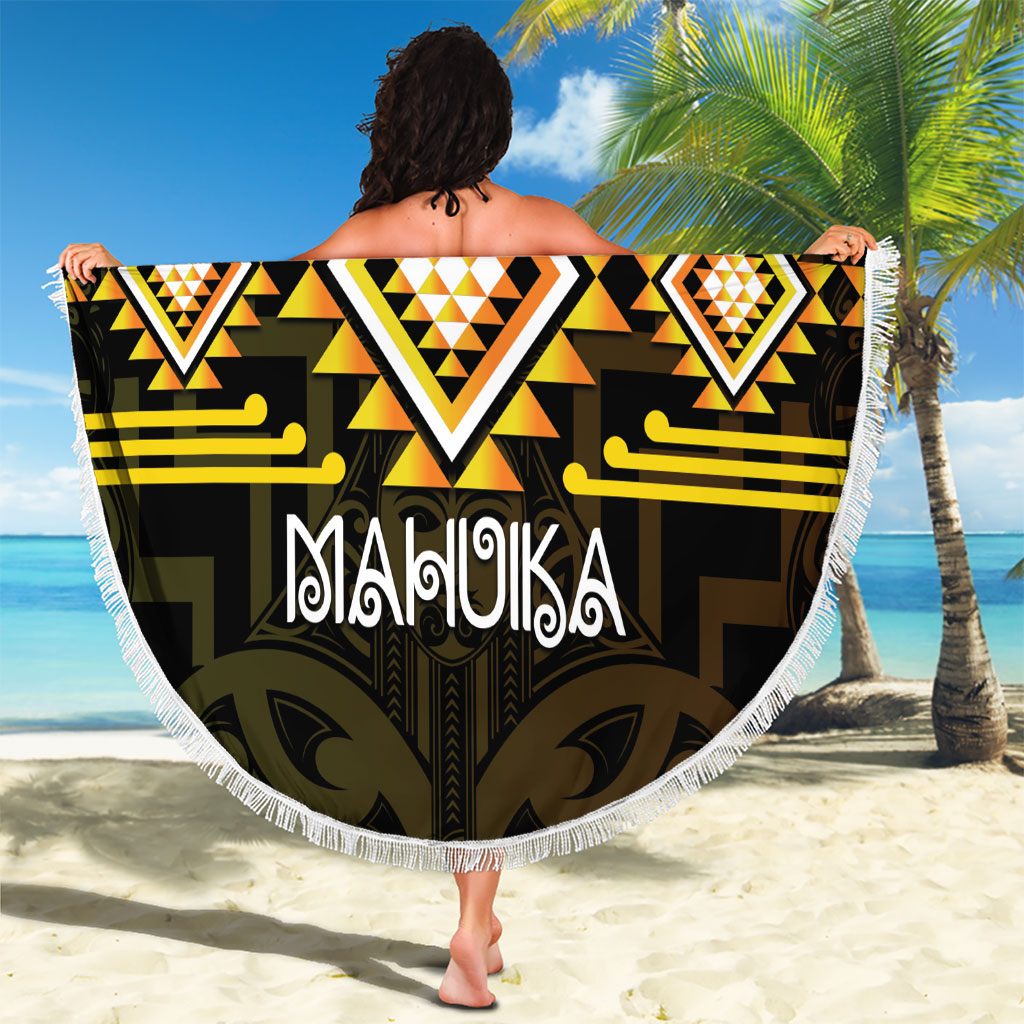 Aotearoa Atua Mahuika Beach Blanket Maori Goddess Of Fire Taniko Motifs