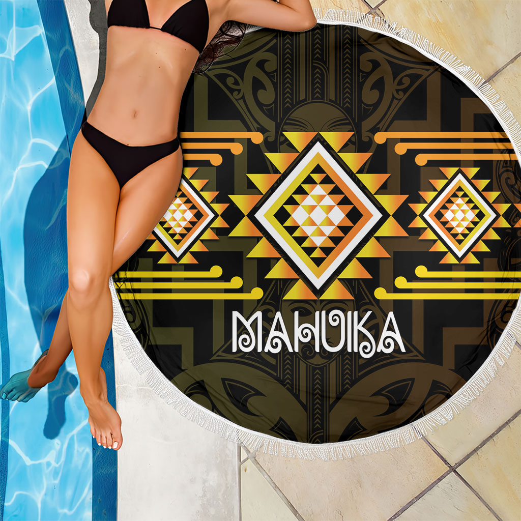 Aotearoa Atua Mahuika Beach Blanket Maori Goddess Of Fire Taniko Motifs