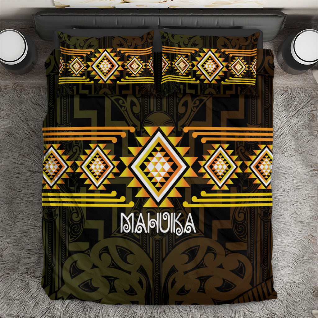 Aotearoa Atua Mahuika Bedding Set Maori Goddess Of Fire Taniko Motifs